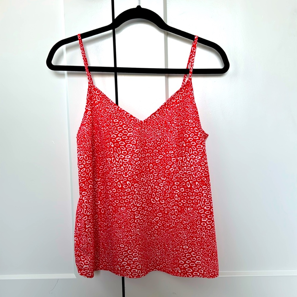 Topshop Red Leopard Print Cami Tank - Size 4